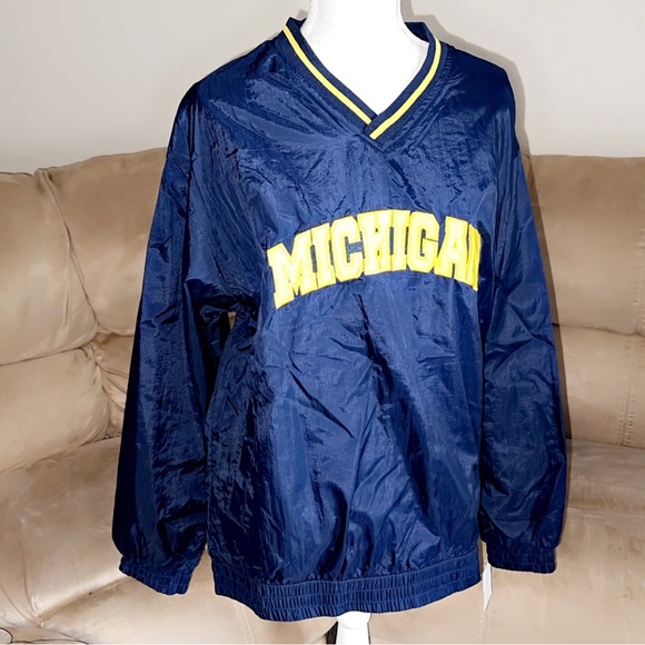 🆕UNIVERSITY OF MICHIGAN Vintage Varsity Pullover Jacket - Picture 1 of 7